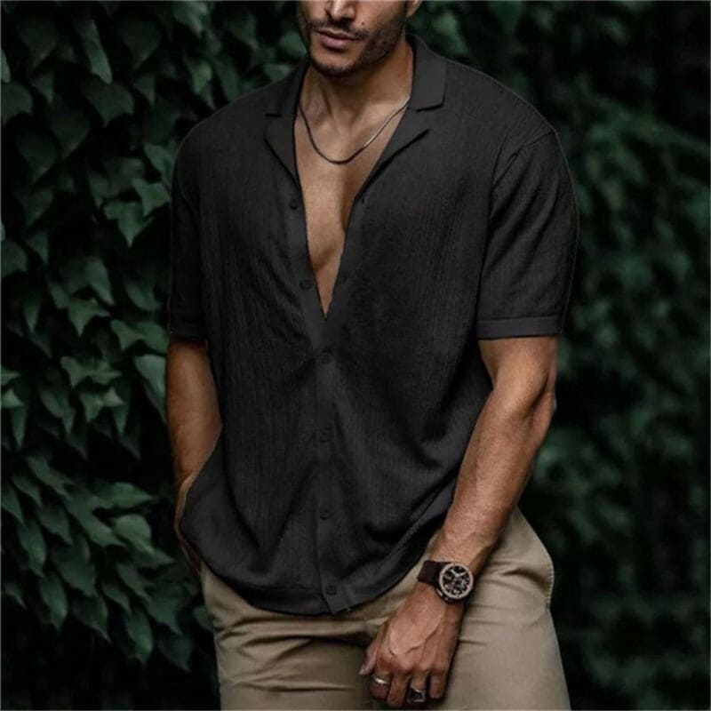Linnen Overhemd Heren Zomer Casual Stijl