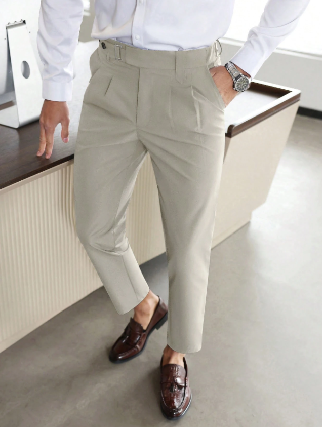 Heren Pantalon Hoge Taille Getailleerd Comfortabel