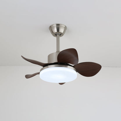 Houten Plafondventilator Kaelen met Verlichting ø71cm | LED Ventilatorlamp Kantelbare Bladen Afstandsbediening 6 Standen | Modern Scandinavisch Ontwerp Nikkel Walnoothout Acryl