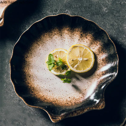 Keramische Schelp Borden Set – Elegant Servies voor Vis & Voorgerechten Scandinavisch Design – 3 cm × 20 cm