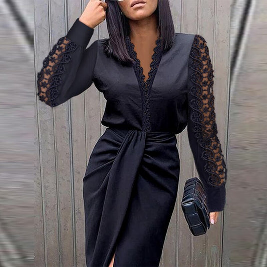 Cocktailjurk Elegante Kant Rok Korte Jurk Feestjurk - StudioMarella