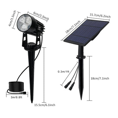 Solar Spotlights Set van 5 Tuinspots met Zonnepaneel Verstelbaar Buitenverlichting Waterdicht IP65