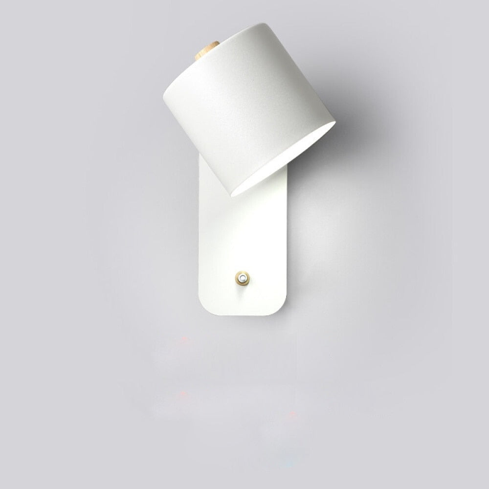 Wandlamp Led Metaal Draaibaar Schakelaar Wit Grijs Groen Slaapkamer Woonkamer Gang Modern
