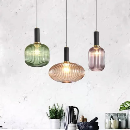 Hanglamp Gekleurd Glas Retro Nordisch E27 Wit Groen Roze Ø13 Ø30 Eetkamer