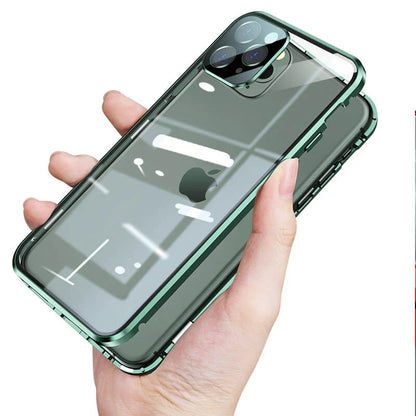 Magnetisch Glazen Telefoonhoesje met Privacy Screenprotector — 360° Bescherming voor iPhone