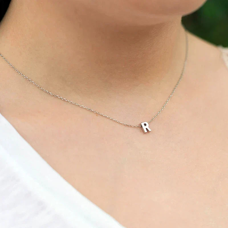Minimalistische Letter Initiaal Ketting – Edelstaal met Verstelbare Ketting – Personaliseerbaar – Elegant voor Dagelijks of Feestelijk