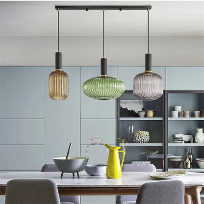 Hanglamp Gekleurd Glas Retro Nordisch E27 Wit Groen Roze Ø13 Ø30 Eetkamer