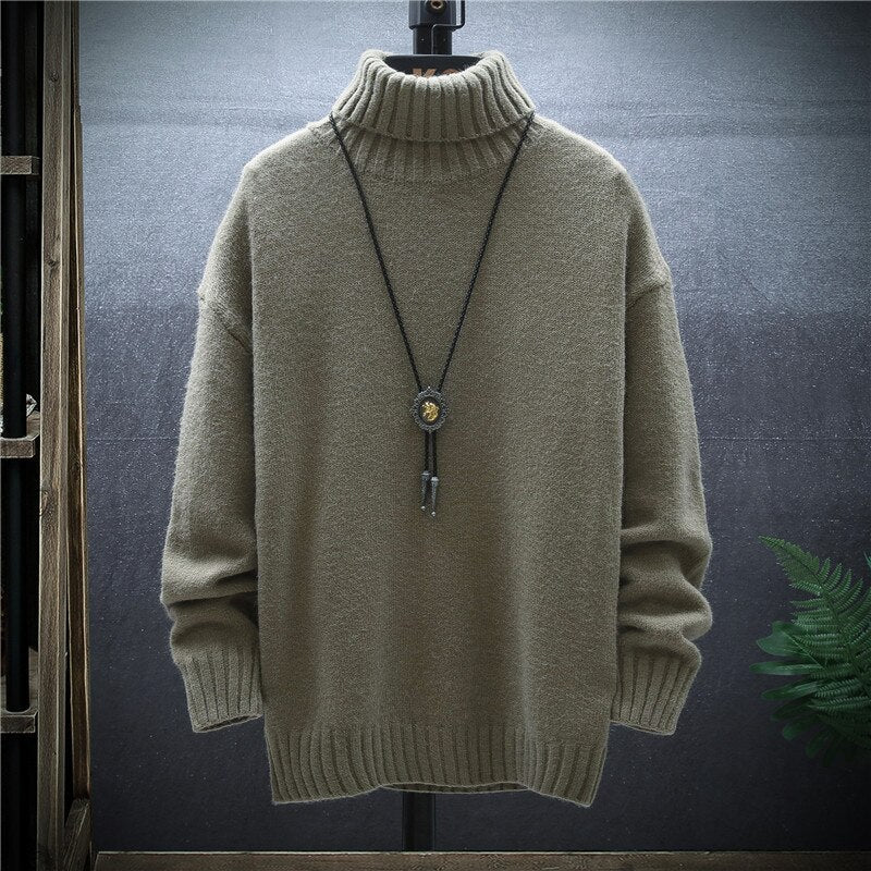 Mannen Trui Turtleneck Warm Modern Dik Breiwerk