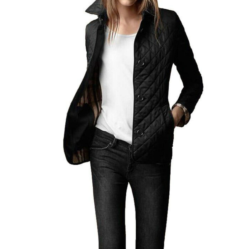 Dames Geruite Jas met Reverskraag Stijlvol Modern Design