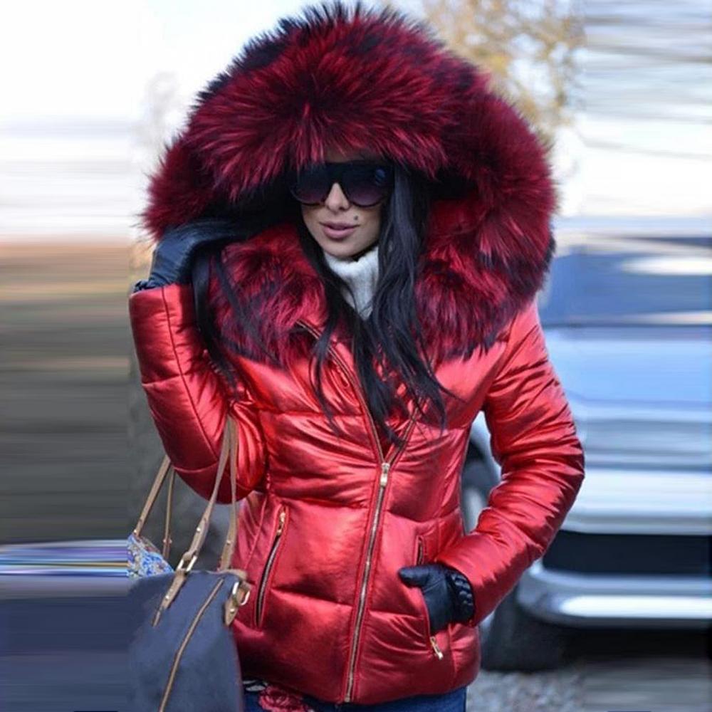 Dames Jas met Imitatiebont Capuchon Warm en Stijlvol