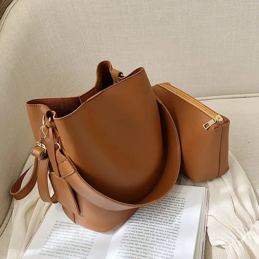 Dames Tasenset 2-Delig Lederlook Stijlvolle Handtas - StudioMarella