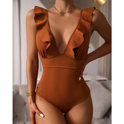 Boho Bikini met V-Hals en Ruches