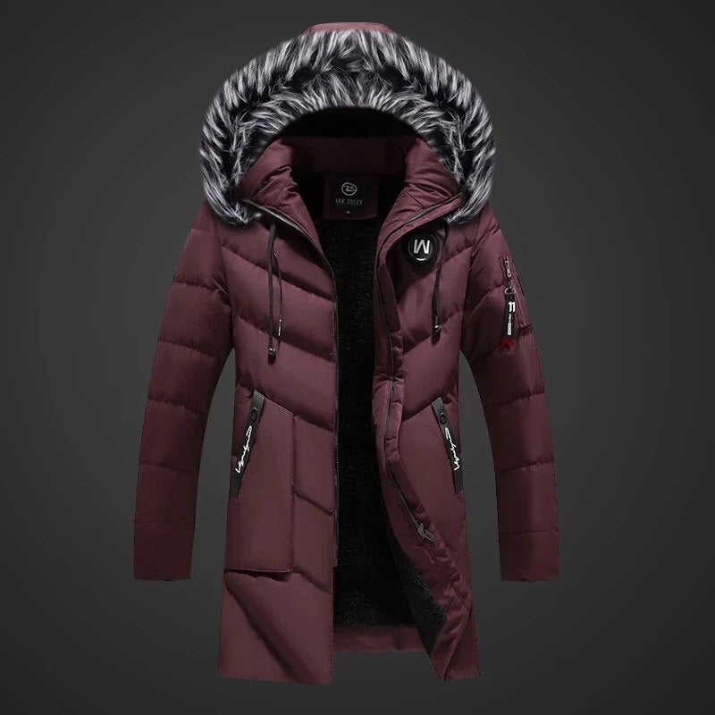 Heren Winterjas Warm Gevoerd Lange Sherpa Jas