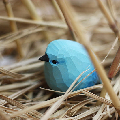 Handgesneden Houten Vogelfiguurtje Scandinavische Stijl Roodborstje Decoratie