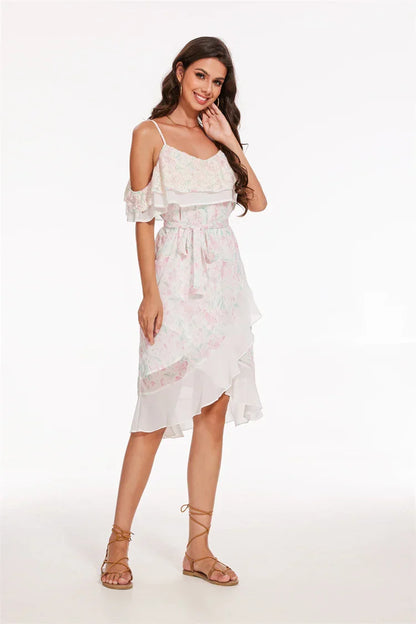 Chic Jurkje met Ruches en Bloemenprint