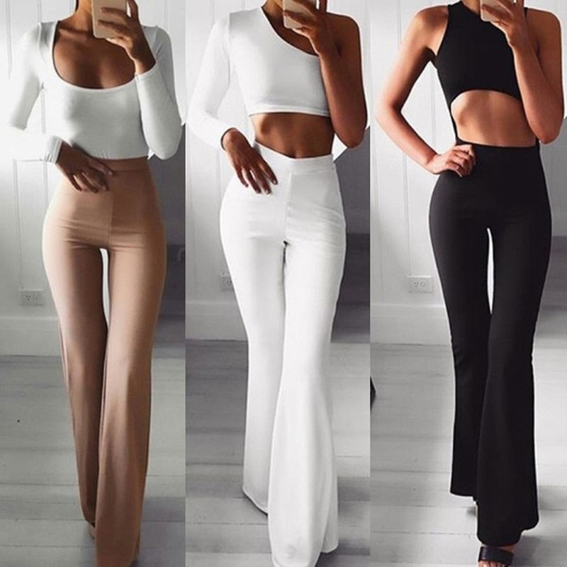 Hoge Taille Dames Flared Broek Wijd Been Stijl - StudioMarella