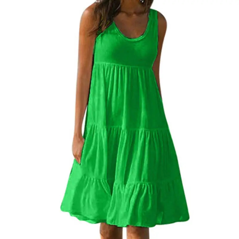 Boho Zomerjurk voor Vrouw met Rouches