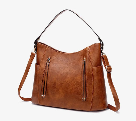 Lederen Dameshandtas Olive Groen Vintage Stijl - StudioMarella