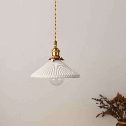Retro Hanglamp met Witte Keramische Kap – Moderne LED Verlichting voor Woonkamer en Slaapkamer