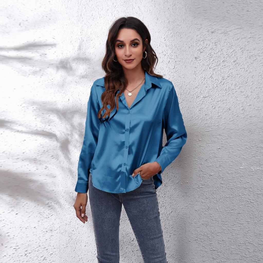 Dames Blouse van Satijn Zacht en Stijlvol - StudioMarella