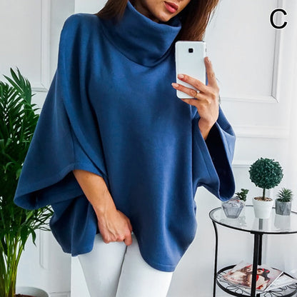 Dames Trui Oversized Asymmetrisch Zwart Modieus