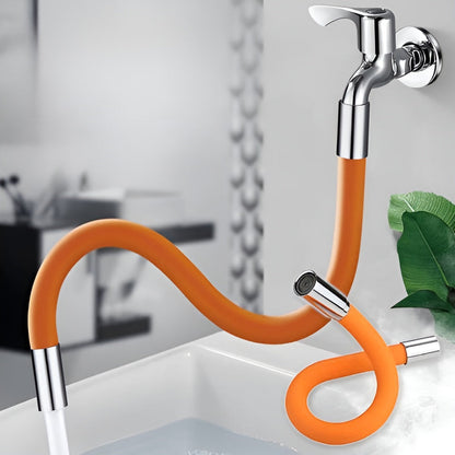 Flexibele Kraanverlenger 360° Buigbaar Siliconen Keuken Bad Zwart Oranje