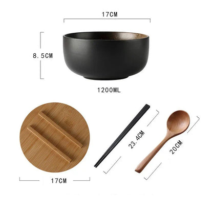 Keramische Kommenset 4-Delig – Moderne Ambachtelijke Schalen voor Soep, Ramen en Salade