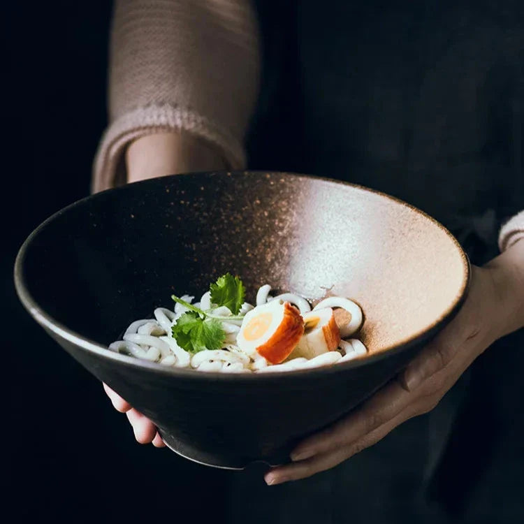 Ramenkom keramiek 18 cm Japans design soepkom noedelkom rijstkom servies keuken handgemaakt