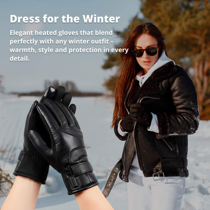 Verwarmde Handschoenen voor Dames — Thermische Waterafstotende Winterhandschoenen met Touchscreen — Oplaadbaar USB Design