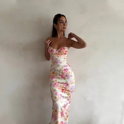 Bloemen Maxi Jurk met Kant en Vrouwelijke Snit - StudioMarella
