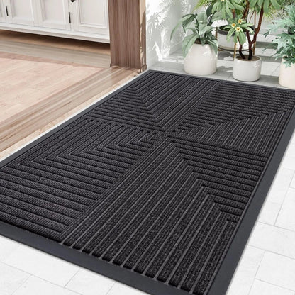 Antislip Deurmat Gestreept Design Vuilvangend Voor Drukke Entrees Hal Waterbestendig Duurzaam Vloerkleed