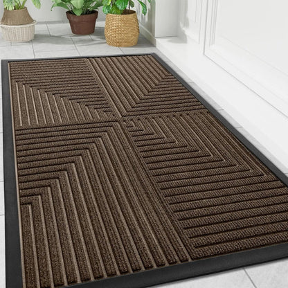 Antislip Deurmat Gestreept Design Vuilvangend Voor Drukke Entrees Hal Waterbestendig Duurzaam Vloerkleed