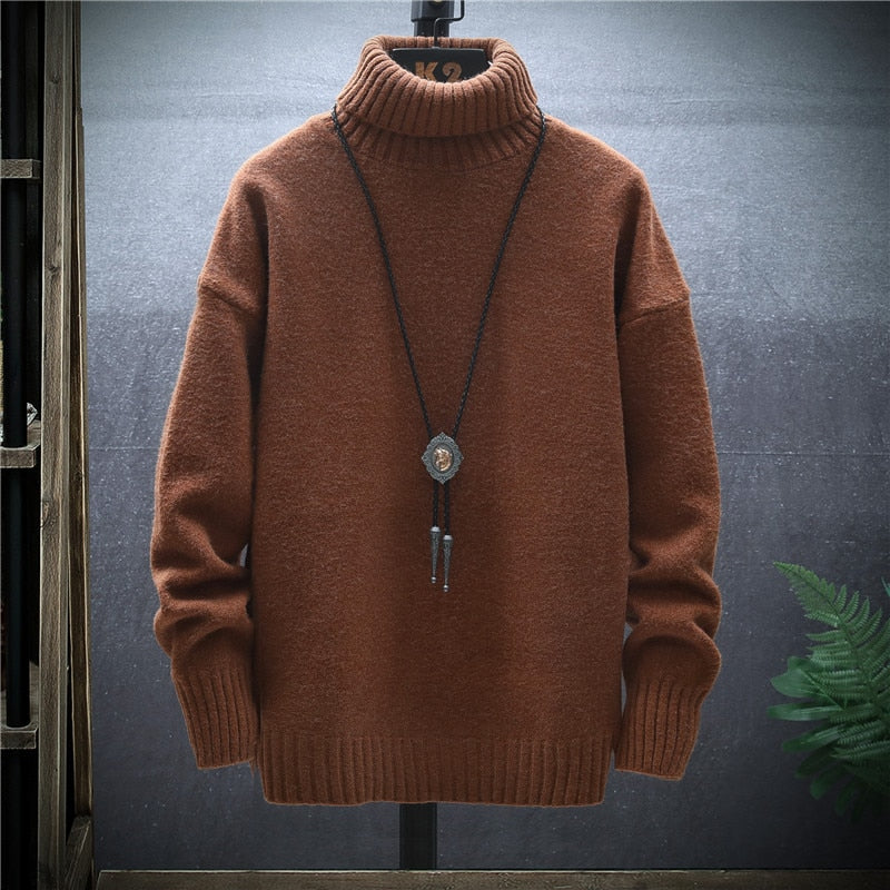 Mannen Trui Turtleneck Warm Modern Dik Breiwerk