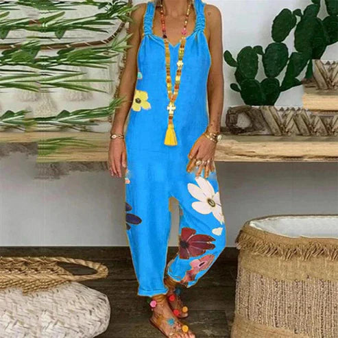 Zomerjurk Jumpsuit Bloemenprint Off-the-shoulder