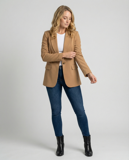 Dames Blazer Elegante Zwart Klassiek Model - StudioMarella
