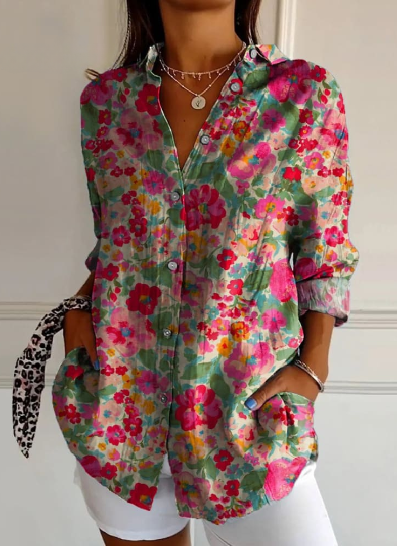 Bloemenblouse Vrouwelijk Stijlvolle Zomerjurk - StudioMarella