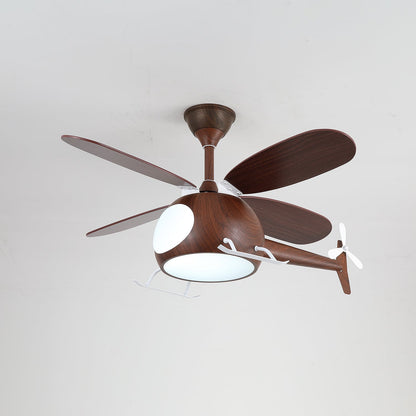 Moderne plafondventilator met verlichting voor kinderkamer – houten bladen Ø70cm
