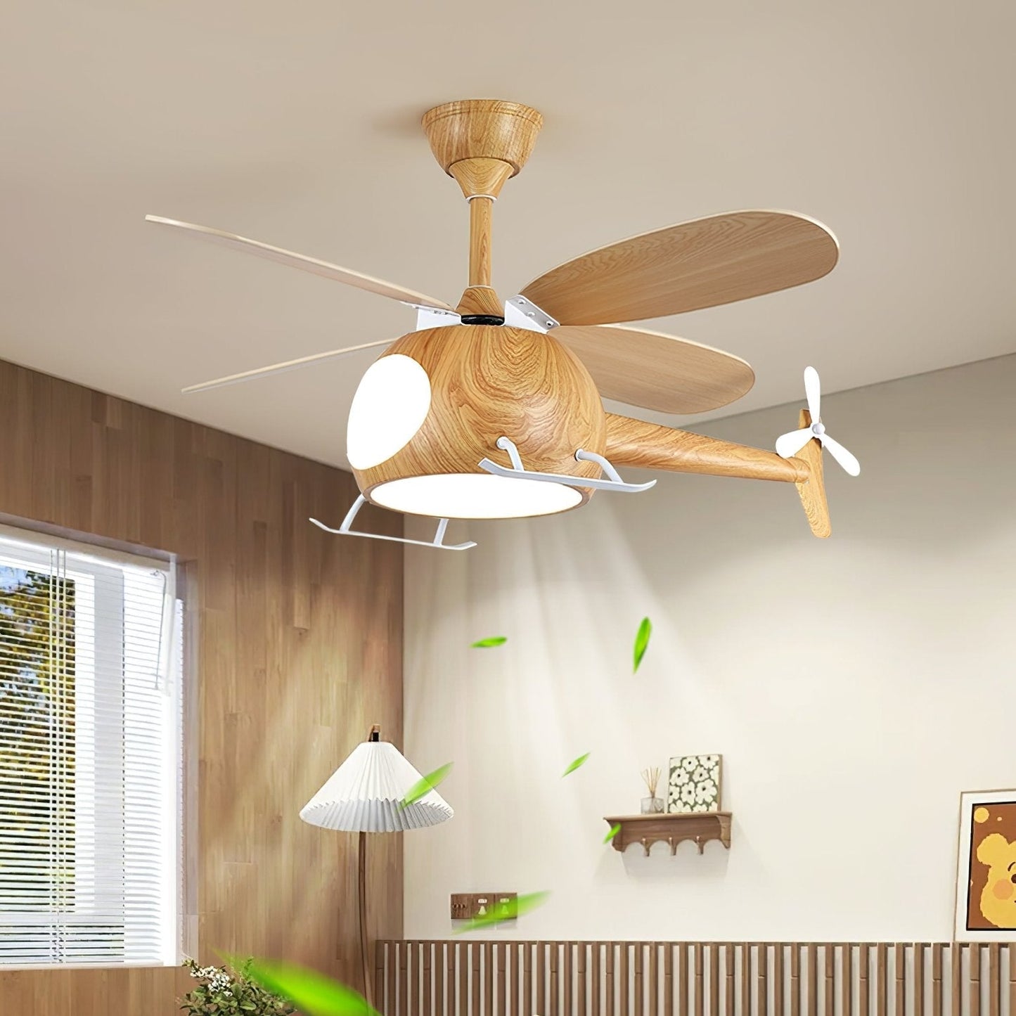 Moderne Plafondventilator met Verlichting Aviara Breeze – Ø70×H30 cm – 6 Snelheden – LED 35W – Walnoot & Houtkleur – Afstandsbediening – Kinderkamer & Woonkamer