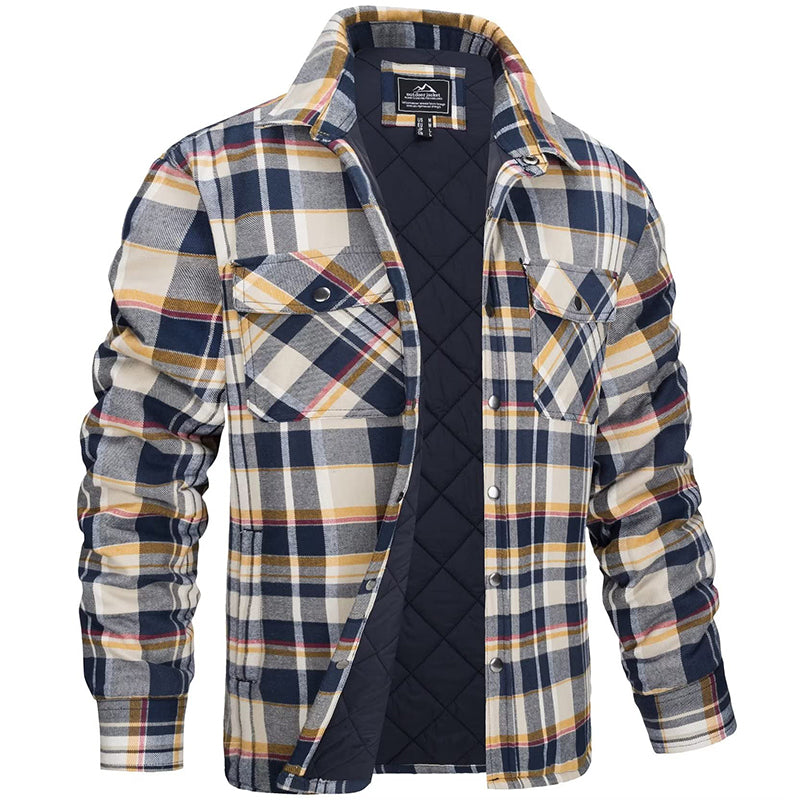 Heren Winterjas Geruit Warm en Waterdicht