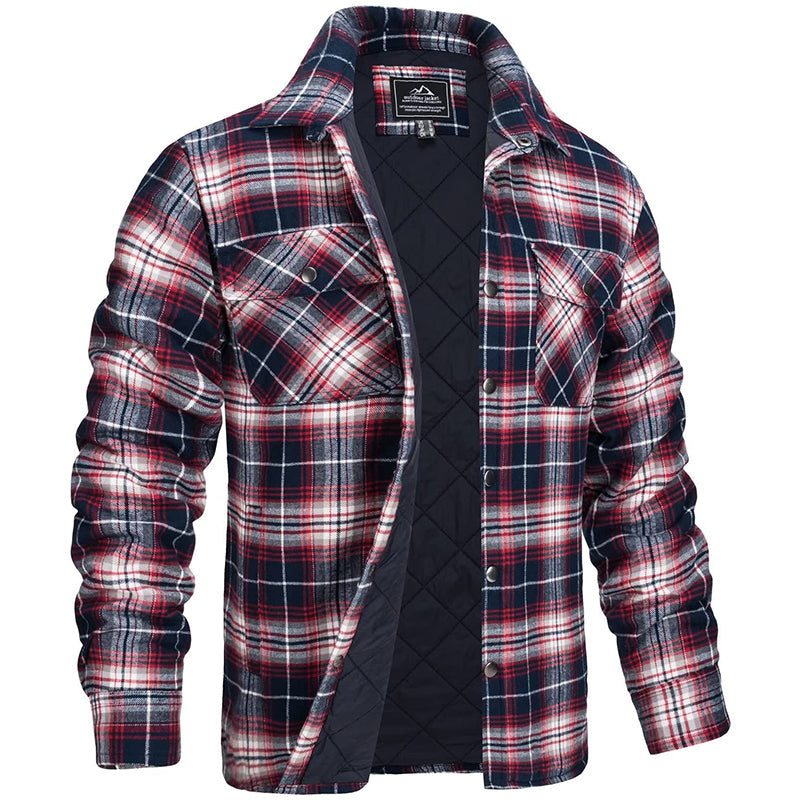Heren Winterjas Geruit Warm en Waterdicht