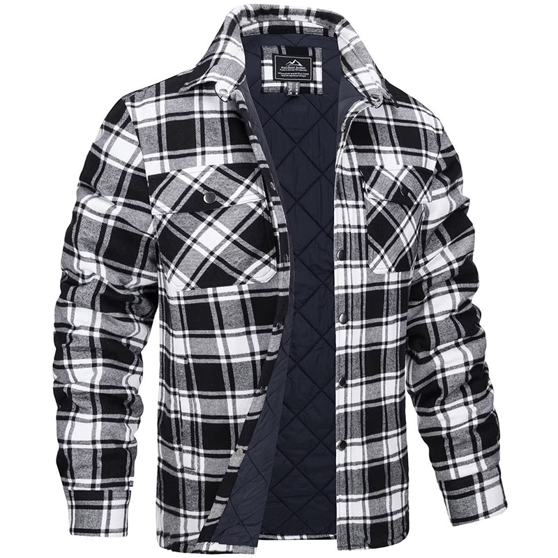 Heren Winterjas Geruit Warm en Waterdicht