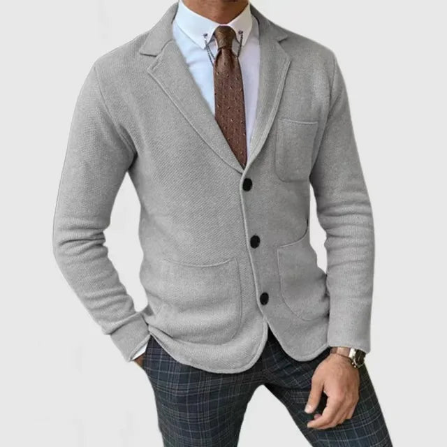 Heren Blazer Slim Fit Gebreid Met Knopen