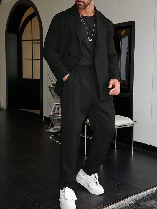 Heren Blazer Slim Fit Pak Dubbel Rits - StudioMarella