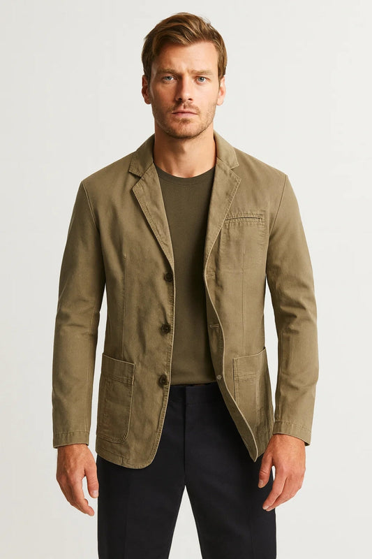 Heren Blazer - Casual Jasje met Revers en Knoopsluiting Relaxed Fit - StudioMarella