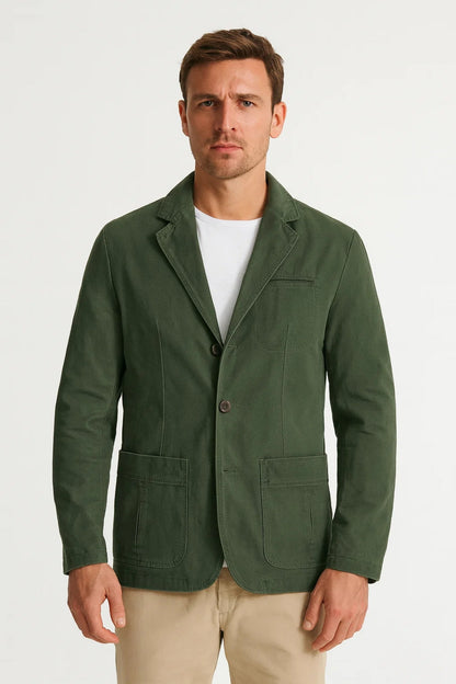 Heren Blazer - Casual Jasje met Revers en Knoopsluiting Relaxed Fit