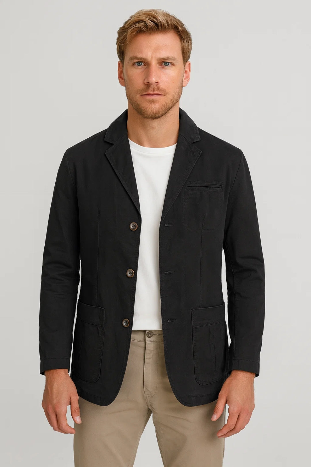 Heren Blazer - Casual Jasje met Revers en Knoopsluiting Relaxed Fit