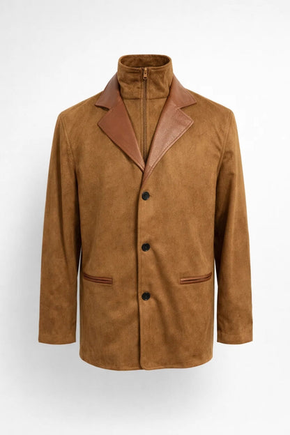 Herensuitjasje - Klassieke Blazer met Twee Knopen en Contrasterende Bies
