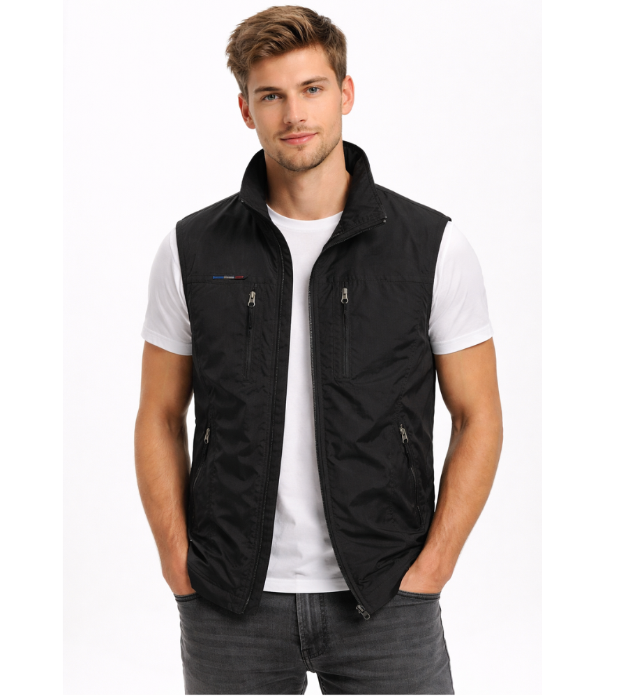 Heren Bodywarmer Ritsvest met Opstaande Kraag