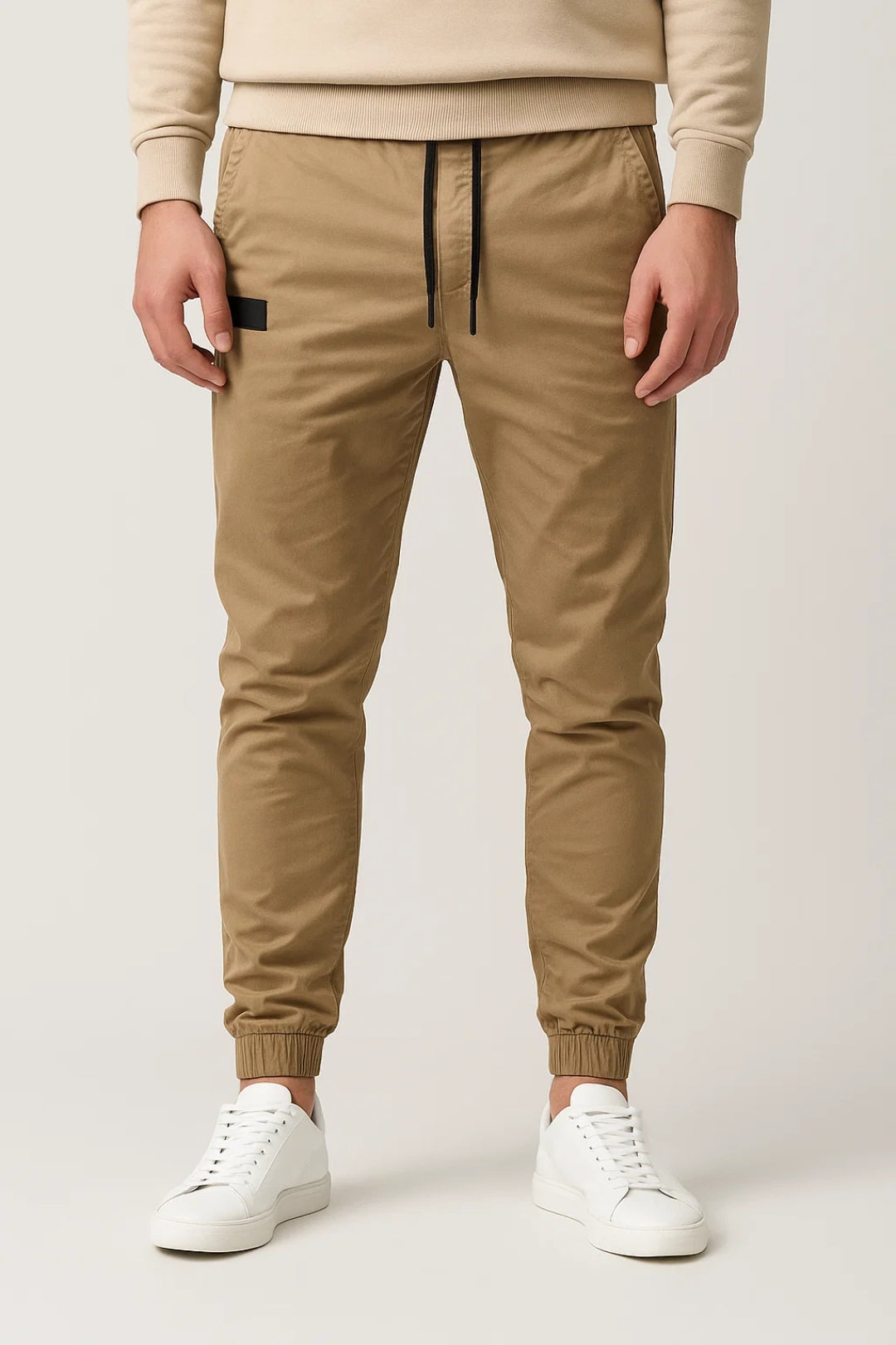 Heren Broek Tapered Fit met Trekkoord Sluiting voor Lente - StudioMarella