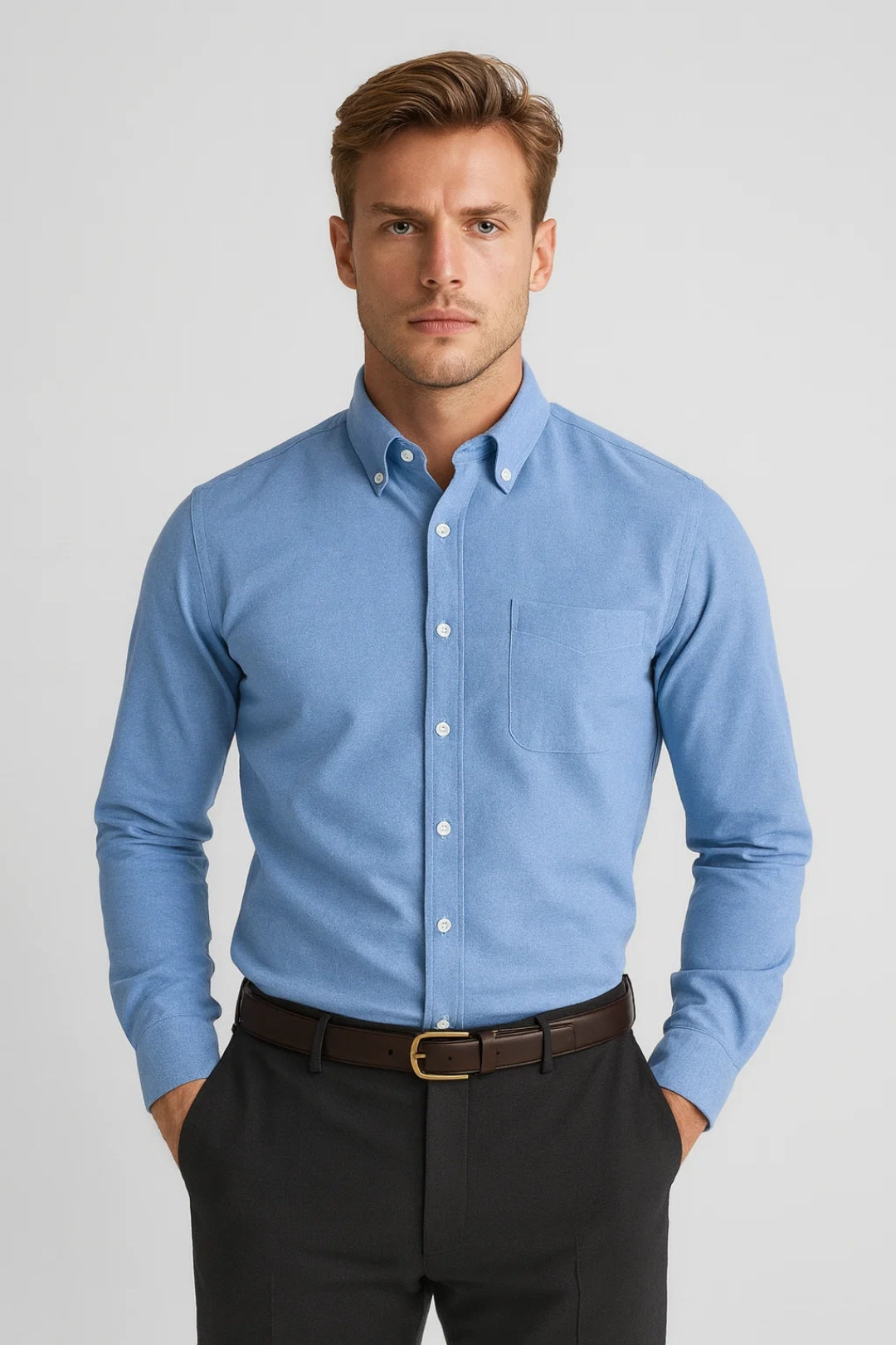Heren Overhemd Lente Met Kraag Elegante Stijl